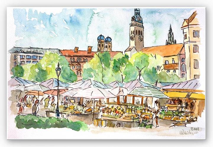 Image du produit Trenddeko Bleichner - Munich - Viktualienmarkt (60 x 40 cm)