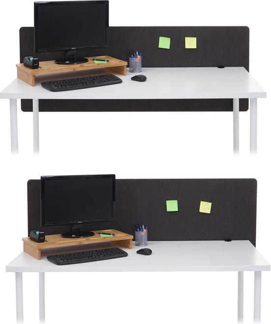 Actual product image Mendler Acoustic desk partition, office privacy screen desk pin board, double wall fabric/textile - 160x60cm