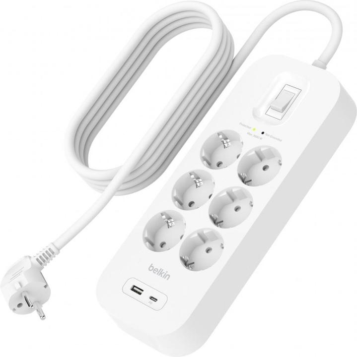 Produktbild Belkin Surgemaster Überspannungsschutz (6 x, CEE 7/3, 2 m)