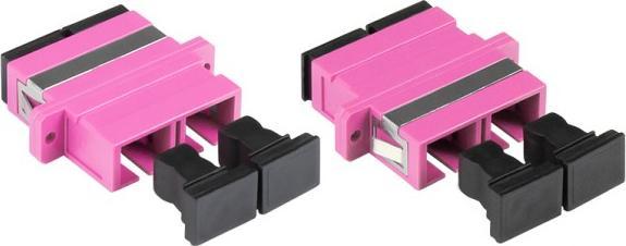 Produktbild Good Connections LWL Duplex Kupplung, SC (UPC) an SC (UPC), OM4, Multimode, Kunststoffgehäuse mit Flansch, Keramikhül (S/UTP, CAT6, 10 m)