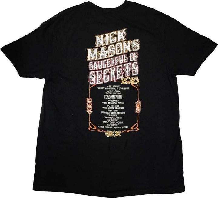 Immagine prodotto Mason's Nick Saucerful Of Secrets Europe Tour 2023 Maglietta Stampa posteriore Adulto Unisex (L)