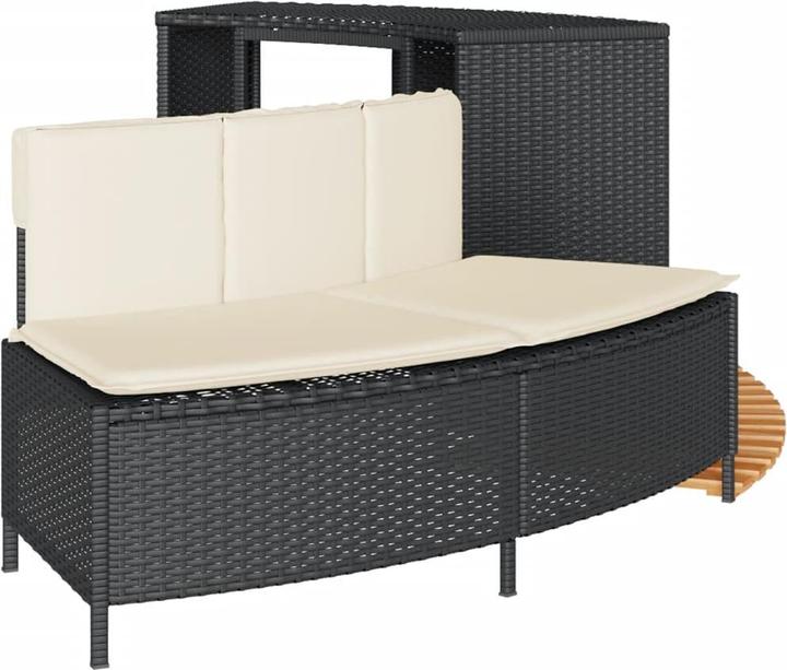 Produktbild VidaXL Whirlpool Umrandung Poolumrandung Poolverkleidung Schwarz Poly Rattan