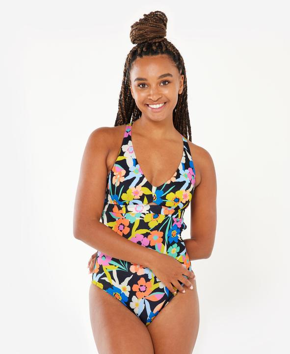 Image du produit Olaian Maillot de bain 1 pièce fleuri de surf Femme - Agatha azalea multicolore (46)
