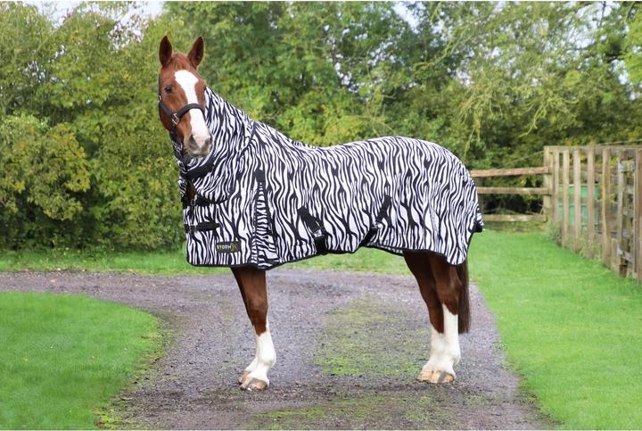 Actual product image Hy Stormx Original Zebra Pattern Fly Protection Horse Blanket (145 cm)