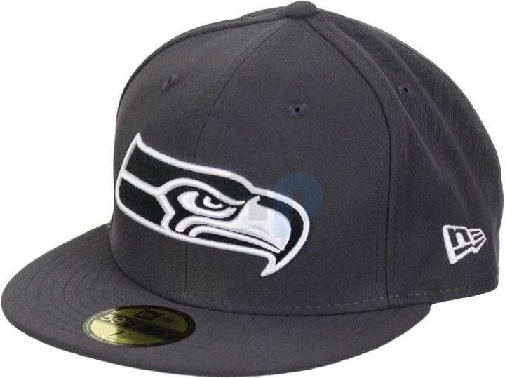 New Era NFL - Seattle Seahawks - Graphite 59Fifty Cap Weiss 7 1/8 (56)