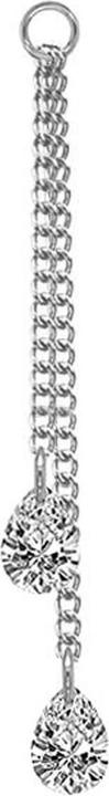Immagine prodotto Star Piercing Anhänger silber zwei Ketten mit Anhänger Tropfen Kristall silber (senza ottone, Acciaio chirurgico 316L)