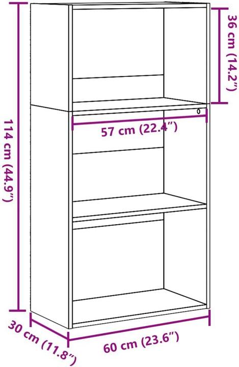 Image du produit VidaXL Bücherregal Standregal Büroregal Aktenregal Aufbewahrungsregal Schwarz (60 x 30 x 114 cm)