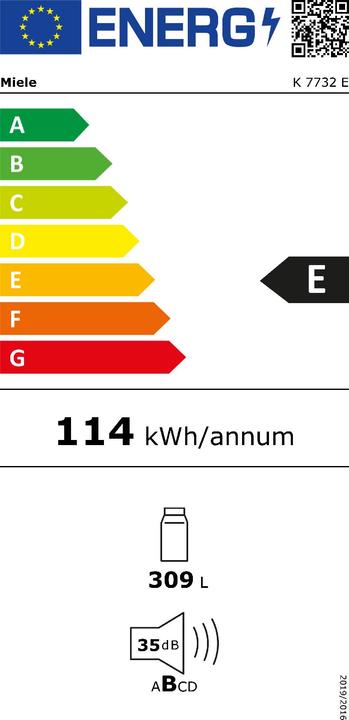 Energy Label Miele K 7732 E (309 l)