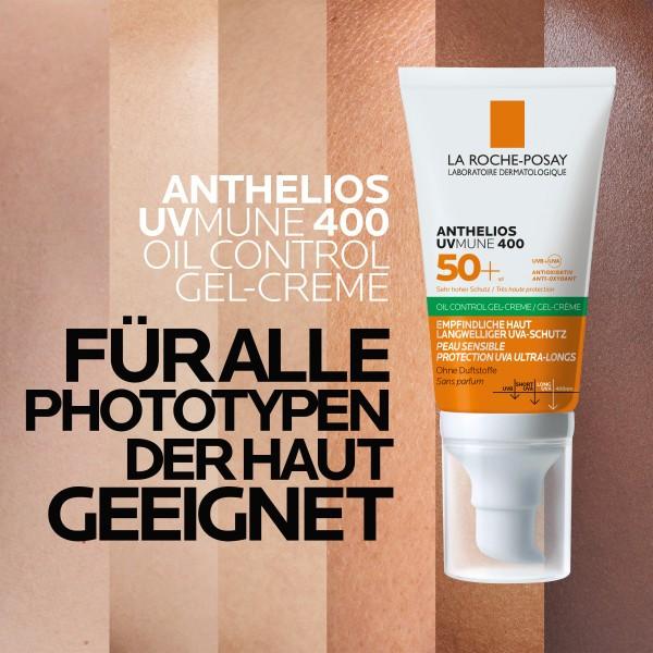Image du produit La Roche Posay Anthelios UVMune 400 Gel-Crème Oil Control (Gel solaire, SPF 50+, 50 ml, 77 g)