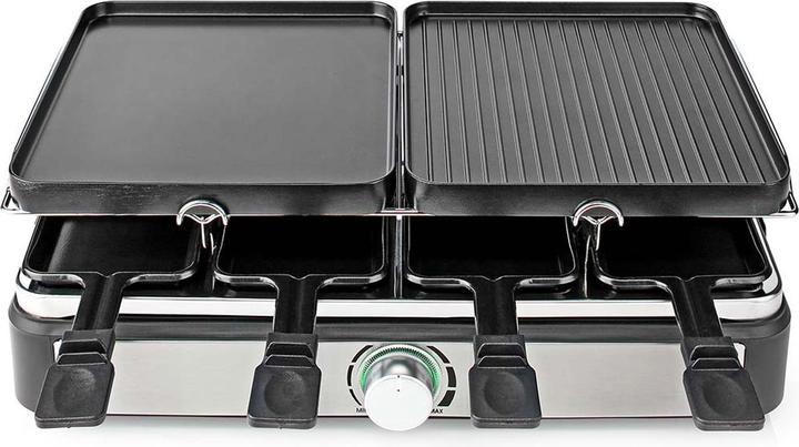 Actual product image Nedis Gourmet/Raclette Grill/Stone 8 Persons Spatula Temperature setting Non stick coating Rectangl