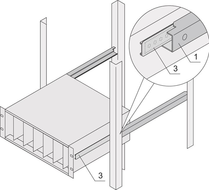 Image du produit Schroff Profilé en C comme glissière pour montage en armoire - C-PROFIL 900T EURORACK 2S