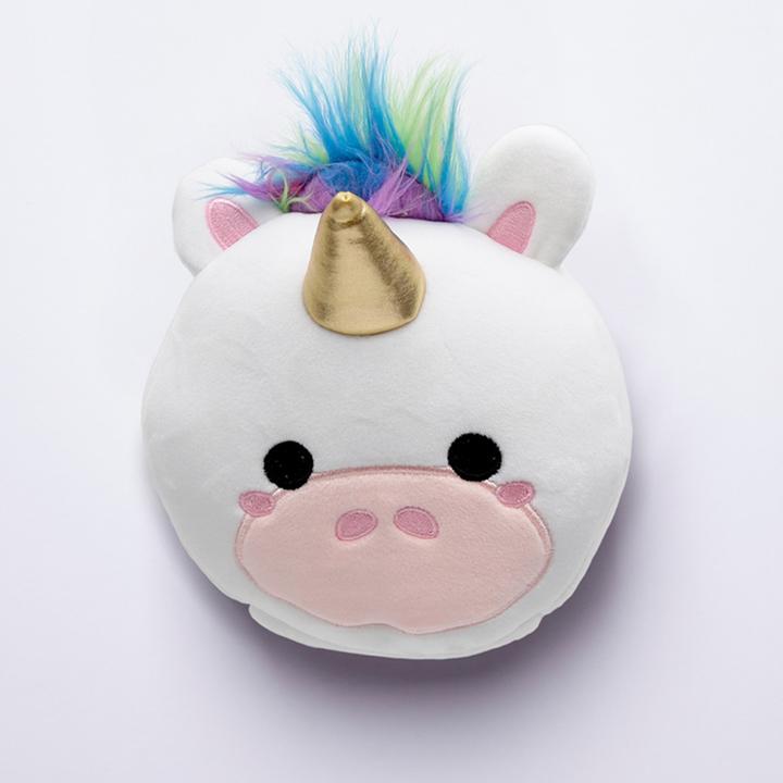 Immagine prodotto Puckator Relaxeazzz Cuscino da viaggio rotondo Unicorno di peluche e maschera per gli occhi