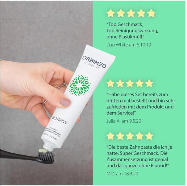 Actual product image Orbimed Toothpaste Sensitive fluoride-free (75 ml)