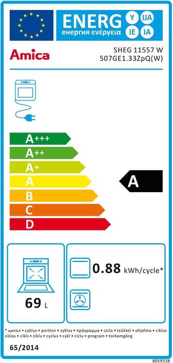 Energie-Label Amica Gasherd SHEG 11557 W