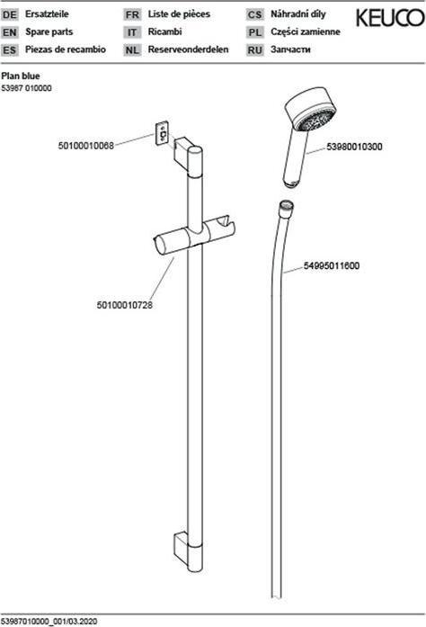 Actual product image Keuco Plan blue shower set (3 Beam types, 9 l/min)