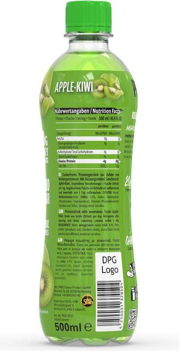 Immagine prodotto All Stars Acqua proteica (500 ml) (Mela-kiwi, 1 x)
