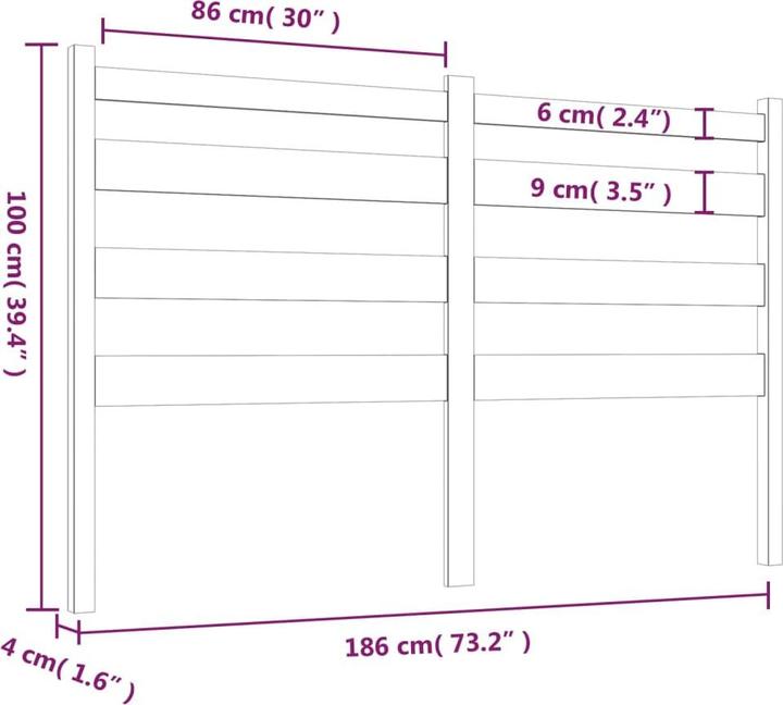 Produktbild VidaXL Bonar (186 x 4 x 100 cm)