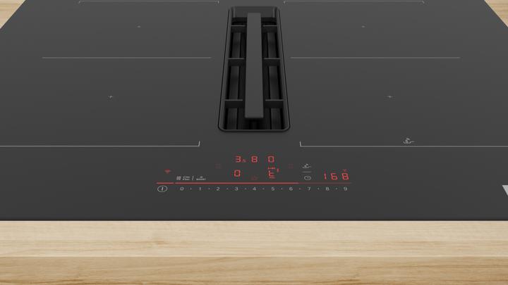 Image du produit Bosch Hausgeräte Série 6, Table de cuisson avec hotte aspirante (induction), 70 cm, Pose libre, PVQ711H26E
