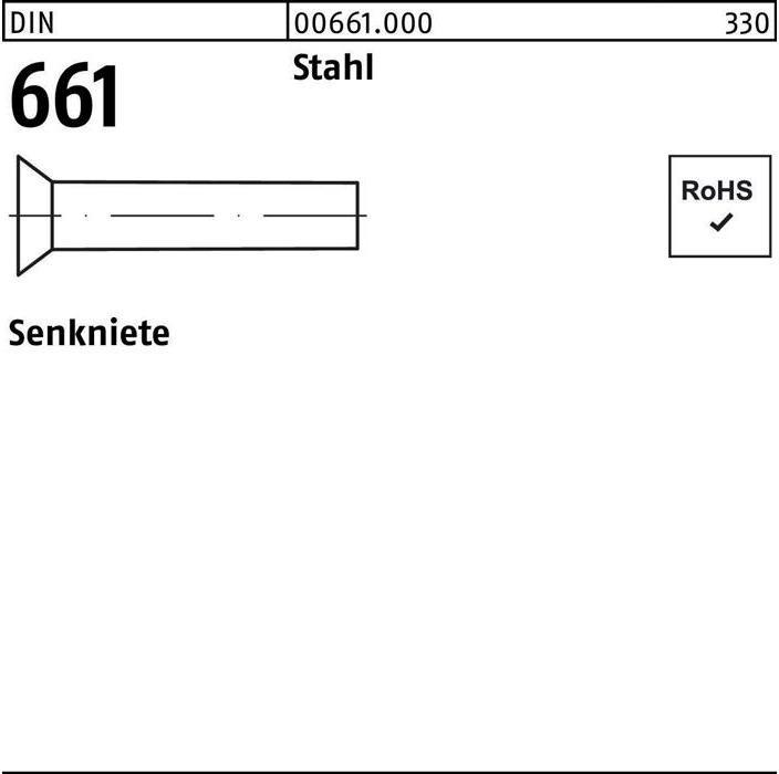 Immagine prodotto Rivetto svasato DIN 661 3 x 25 acciaio