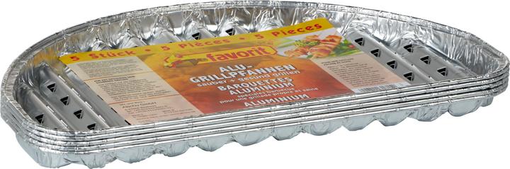 Produktbild Favorit Grillplatte, halbrund, 5er Set Ã Aluminium Pfanne, 30 cm Durchmesser
