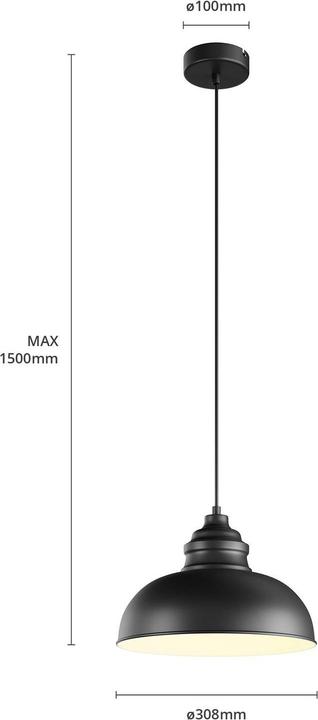 Produktbild Lindby Cliona Pendelleuchte Matt Black (E27)