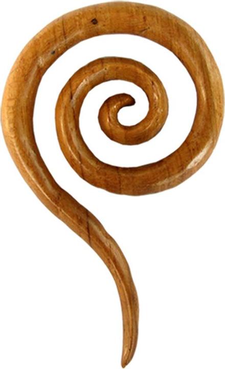 Image du produit Star Piercing Ohrgewicht Spiralentropfen aus Teakholz (sans laiton, Organique)