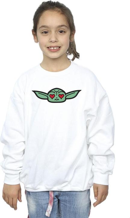 Produktbild Star Wars The Mandalorian Grogu Heart Eyes Sweatshirt Mädchen (140, 146)