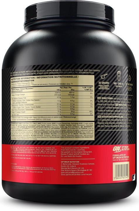 Immagine prodotto Optimum Nutrition 100% Whey Gold Standard (Burro di Arachidi, Chocolate, 1 pz., 2273 g)