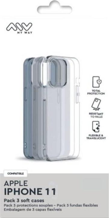 Image du produit My Way Myway Pack 3 Coques Souples Transparentes Iphone 11/Xr (Apple iPhone 11)