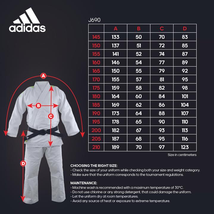 Actual product image adidas Judo suit "Contest" white/silver stripes, J650 (170)