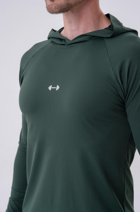 Immagine prodotto Nebbia Maglietta a maniche lunghe con cappuccio 330 verde scuro (L)