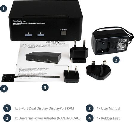Produktbild StarTech 2 Port Dual DisplayPort USB KVM Switch