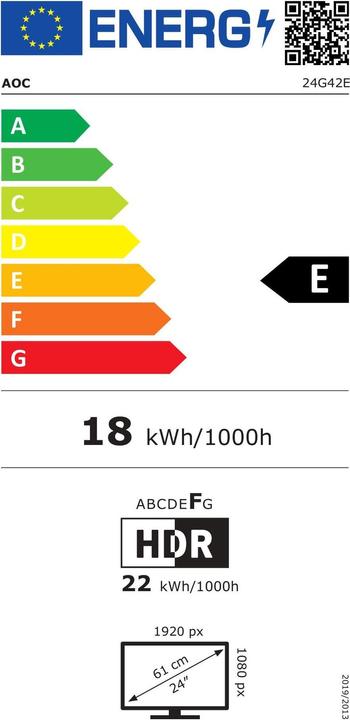 Energie-Label AOC 24G42E (1920 x 1080 Pixel, 24")