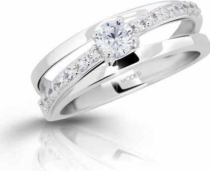 Modesi Silver ring with zircons M11105 - Circuit: 54 mm (54)