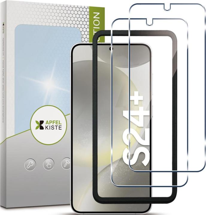 Actual product image Apfelkiste - Panzer Glas Displayschutzfolie mit Montagerahmen (2er Set) (2 Piece, Samsung Galaxy S24+)