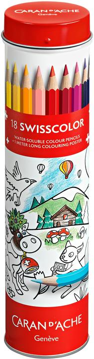Produktbild Caran d'Ache Swisscolor Metalldose Farbstifte (Mehrfarbig, 18 x)