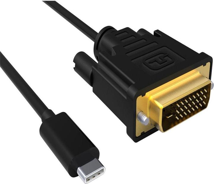 Produktbild USB Type C to DVI male conversion cable 4K/30Hz, 2 meter USB3.1 CM -DVI 4K/30HZ 2M (2 m, DVI)