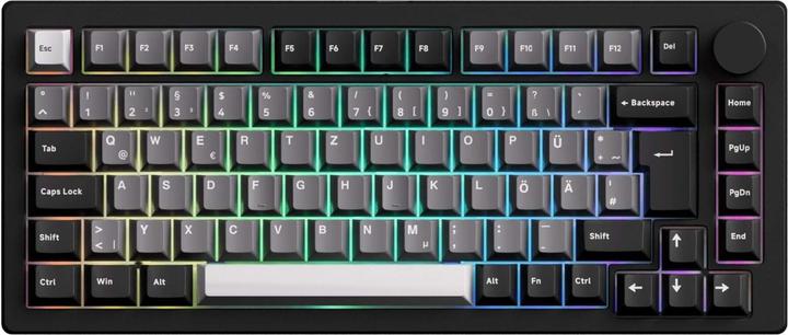 Akko MonsGeek M1 V5 VIA Black & Silver Keyboard ISO-DE/UK/Nordic layout V3 Piano Pro Switch (DE, Wireless, Cable)