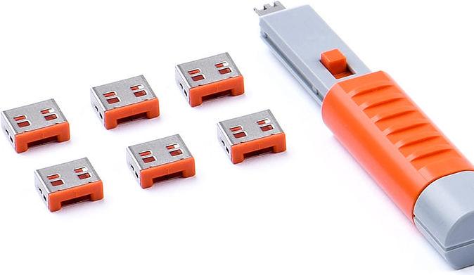 Actual product image Smart Keeper SmartKeeper Basic "USB-A Port" Blocker 6 pcs.+Key orange