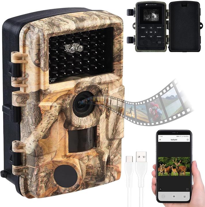 Actual product image VisorTech WLAN full HD wildlife camera with night vision and app