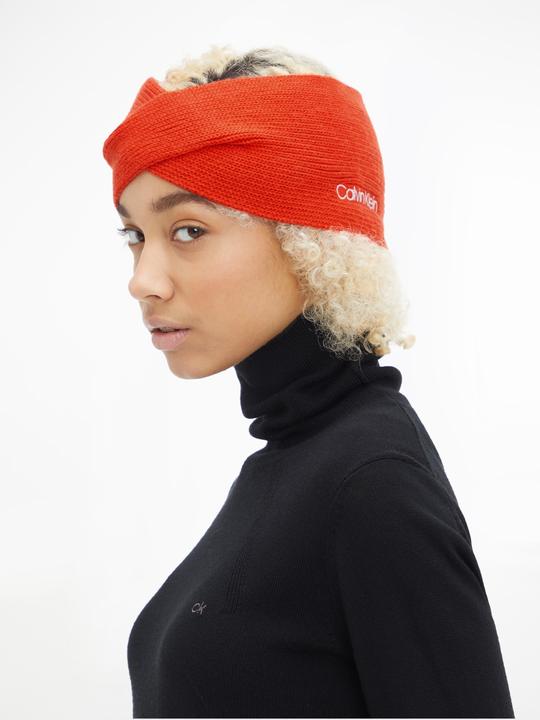 Image du produit Calvin Klein Femmes Essential Knit Headband Autre casquette, Deep Orange, One Size