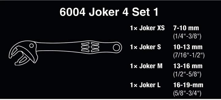 Produktbild Wera 6004 Joker 4 Set 1 (8 mm, 10  mm, 14 mm, 18 mm, 11 mm, 12 mm, 17 mm, 15 mm, 13 mm, 9 mm, 19 mm, 16 mm, 7 mm)