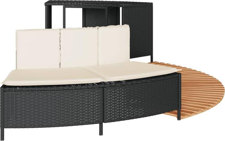 Image du produit VidaXL Margelle de piscine Jacuzzi Habillage de piscine noir Poly rotin