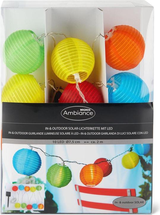 Image du produit Migros Ambiance Guirlande lumineuse solaire avec 10 lampions (1.80 m)