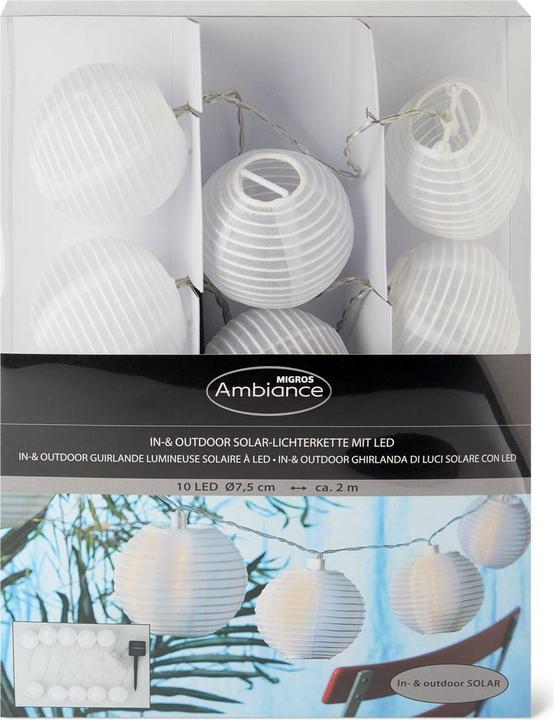 Produktbild Migros Ambiance Solarlichterkette mit 10 Lampions (1.80 m)
