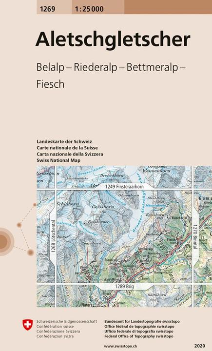 Image du produit Carte géographique 1269 Glacier d'Aletsch 1:25'000