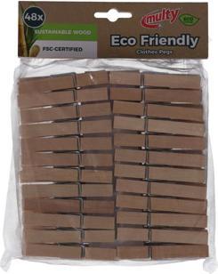Actual product image Multy Wooden clothes pegs 48 pieces