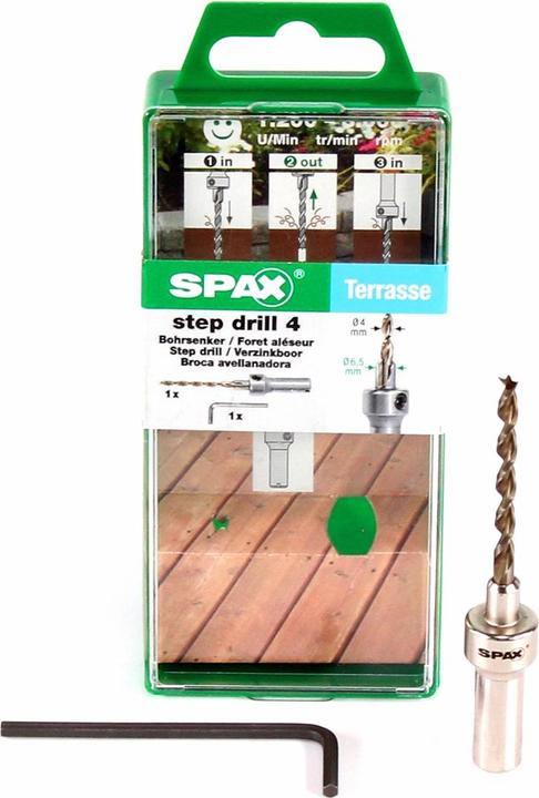 Actual product image Spax Drill Countersink Step Drill 4 Terrace 4 mm Drill Diameter 60 mm Length (5000009186049) (4 millimetres)
