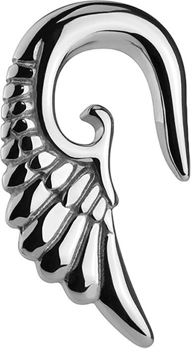 Actual product image Star Piercing Ear weight spiral silver angel wings (without brass, Surgical steel 316L)