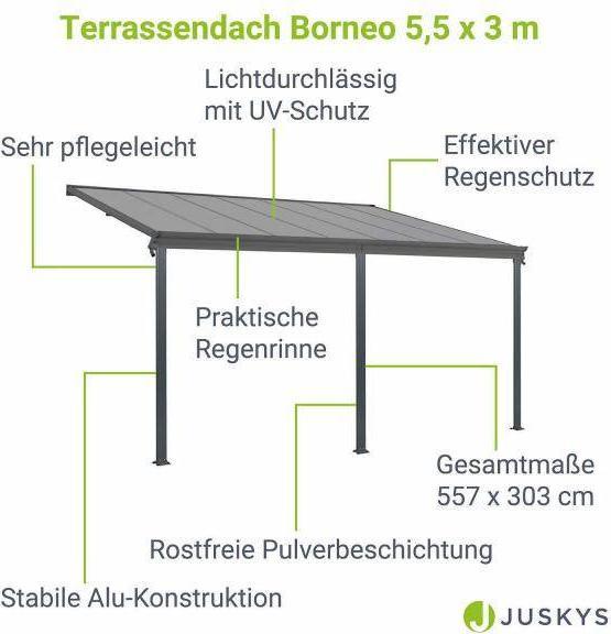 Image du produit Juskys Toiture de terrasse Toiture de terrasse Borneo